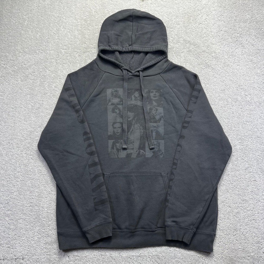 Taylor Swift The Eras Tour Hoodie Large Charcoal Grey Graphic Concert Merch